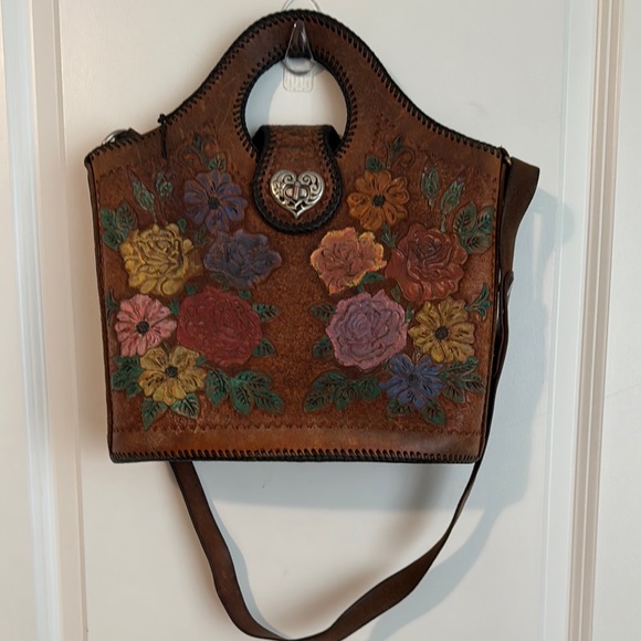 no brand Handbags - Brown Bohemian Shoulder Bag with Decorative Patterns